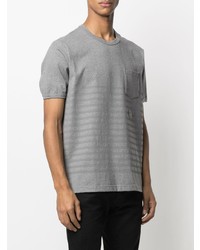 graues horizontal gestreiftes T-Shirt mit einem Rundhalsausschnitt von Paul & Shark