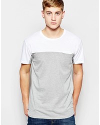 graues horizontal gestreiftes T-Shirt mit einem Rundhalsausschnitt von Pull&Bear
