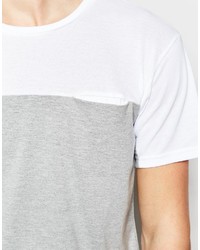 graues horizontal gestreiftes T-Shirt mit einem Rundhalsausschnitt von Pull&Bear