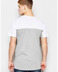 graues horizontal gestreiftes T-Shirt mit einem Rundhalsausschnitt von Pull&Bear