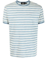 graues horizontal gestreiftes T-Shirt mit einem Rundhalsausschnitt von Ralph Lauren RRL