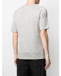 graues horizontal gestreiftes T-Shirt mit einem Rundhalsausschnitt von Transit