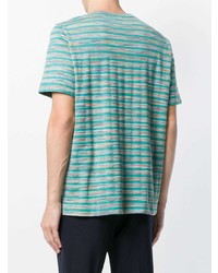 graues horizontal gestreiftes T-Shirt mit einem Rundhalsausschnitt von Missoni Mare