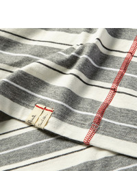 graues horizontal gestreiftes T-Shirt mit einem Rundhalsausschnitt von Paul Smith