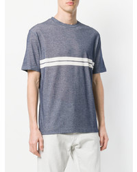 graues horizontal gestreiftes T-Shirt mit einem Rundhalsausschnitt von The Gigi