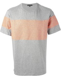 graues horizontal gestreiftes T-Shirt mit einem Rundhalsausschnitt von Surface to Air