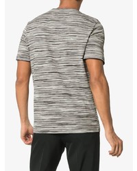 graues horizontal gestreiftes T-Shirt mit einem Rundhalsausschnitt von Missoni