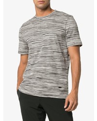 graues horizontal gestreiftes T-Shirt mit einem Rundhalsausschnitt von Missoni