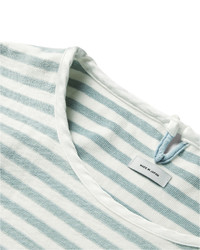 graues horizontal gestreiftes T-shirt von VISVIM