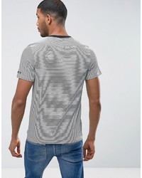 graues horizontal gestreiftes T-shirt von Jack and Jones