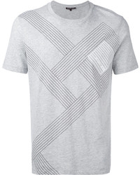 graues horizontal gestreiftes T-shirt von MICHAEL Michael Kors