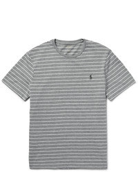graues horizontal gestreiftes T-shirt von Polo Ralph Lauren