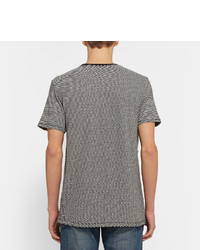 graues horizontal gestreiftes T-shirt von rag & bone