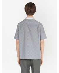 graues Kurzarmhemd mit geometrischem Muster von Ferragamo