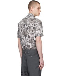 graues Langarmhemd mit Blumenmuster von Thom Browne