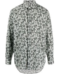 graues Langarmhemd mit Blumenmuster von Tom Ford
