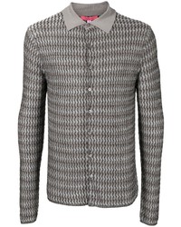 graues Langarmhemd mit Chevron-Muster von Eckhaus Latta