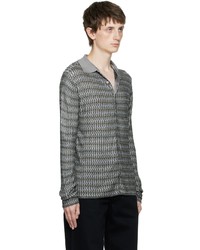 graues Langarmhemd mit Chevron-Muster von Eckhaus Latta