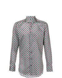 graues Langarmhemd mit geometrischem Muster von Etro