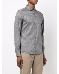 graues Langarmhemd mit geometrischem Muster von Emporio Armani