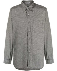 graues Langarmhemd mit Hahnentritt-Muster von Engineered Garments