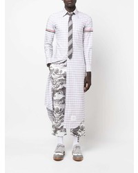 graues Langarmhemd mit Karomuster von Thom Browne