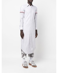 graues Langarmhemd mit Karomuster von Thom Browne