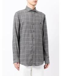 graues Langarmhemd mit Karomuster von Polo Ralph Lauren