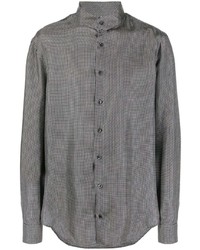 graues Langarmhemd mit Karomuster von Giorgio Armani