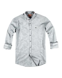 graues Langarmhemd mit Paisley-Muster von EMILIO ADANI