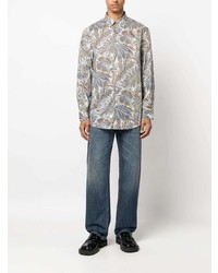 graues Langarmhemd mit Paisley-Muster von Etro
