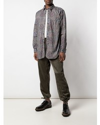 graues Langarmhemd mit Paisley-Muster von Engineered Garments