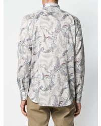 graues Langarmhemd mit Paisley-Muster von Etro