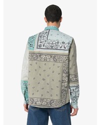 graues Langarmhemd mit Paisley-Muster von Amiri