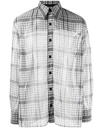 graues Langarmhemd mit Schottenmuster von AV Vattev
