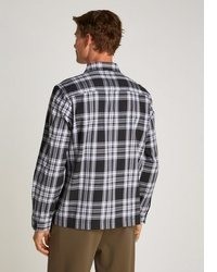 graues Langarmhemd mit Schottenmuster von Calvin Klein