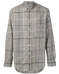 graues Langarmhemd mit Schottenmuster von Gitman Vintage