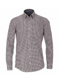 graues Langarmhemd mit Vichy-Muster von Casamoda