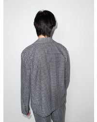 graues Langarmhemd mit Vichy-Muster von Sunspel