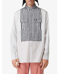graues Langarmhemd mit Vichy-Muster von Burberry