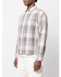 graues Langarmhemd mit Vichy-Muster von John Elliott