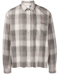 graues Langarmhemd mit Vichy-Muster von John Elliott