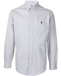 graues Langarmhemd mit Vichy-Muster von Polo Ralph Lauren