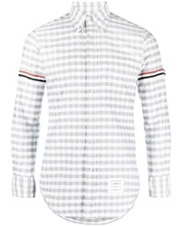 graues Langarmhemd mit Vichy-Muster von Thom Browne