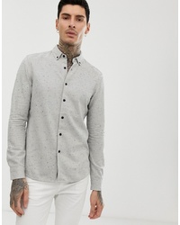 graues Langarmhemd von ASOS DESIGN