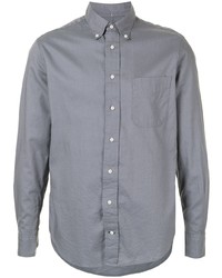 graues Langarmhemd von Gitman Vintage