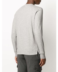 graues Langarmshirt mit einer Knopfleiste von Tom Ford