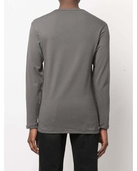 graues Langarmshirt mit einer Knopfleiste von Tom Ford