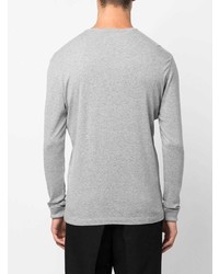 graues Langarmshirt mit einer Knopfleiste von Tom Ford