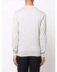 graues Langarmshirt mit einer Knopfleiste von Tom Ford